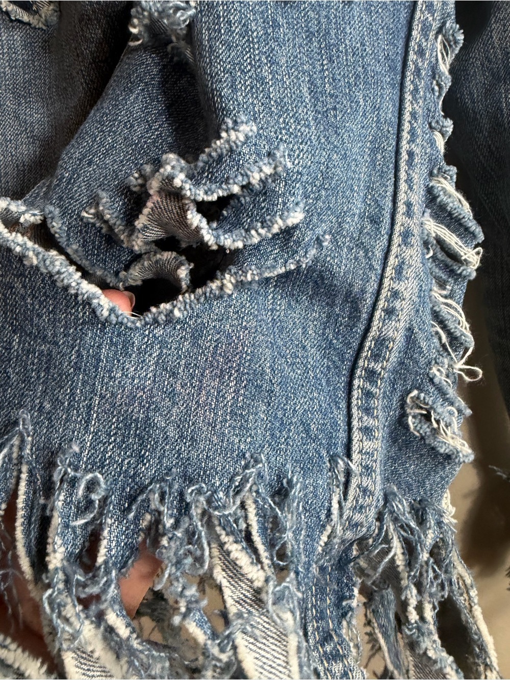 Custom Handmade Distressed Levi's Denim Trucker Jacket L Grunge Punk - Picture 3 of 16